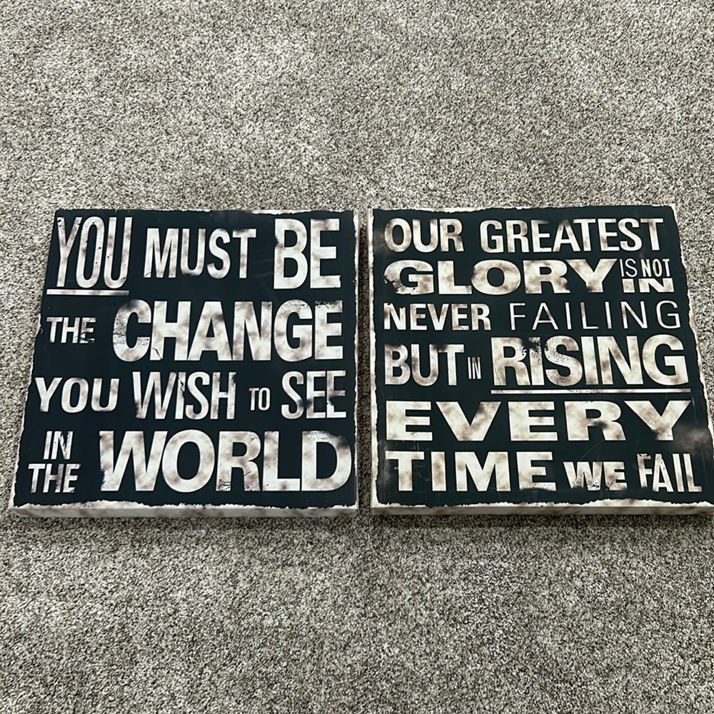 Inspirational wall art.  EUC. Approx 15x15”